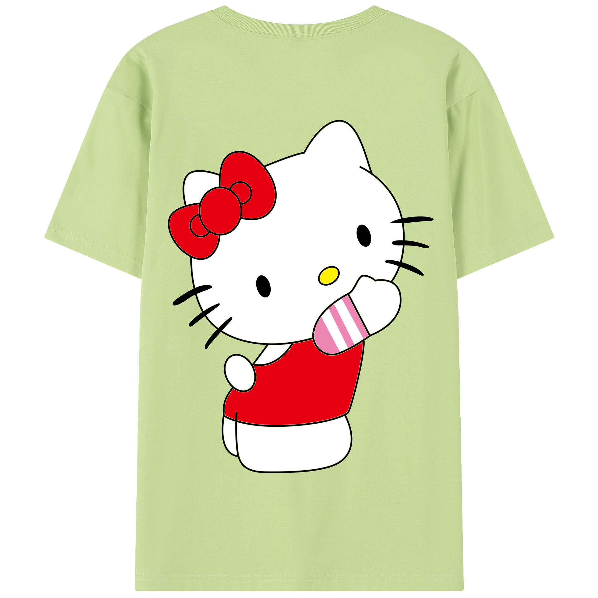 （画像用） Hello Kitty ハローキティ 綿100％半袖Tシャツ（背面プリント）